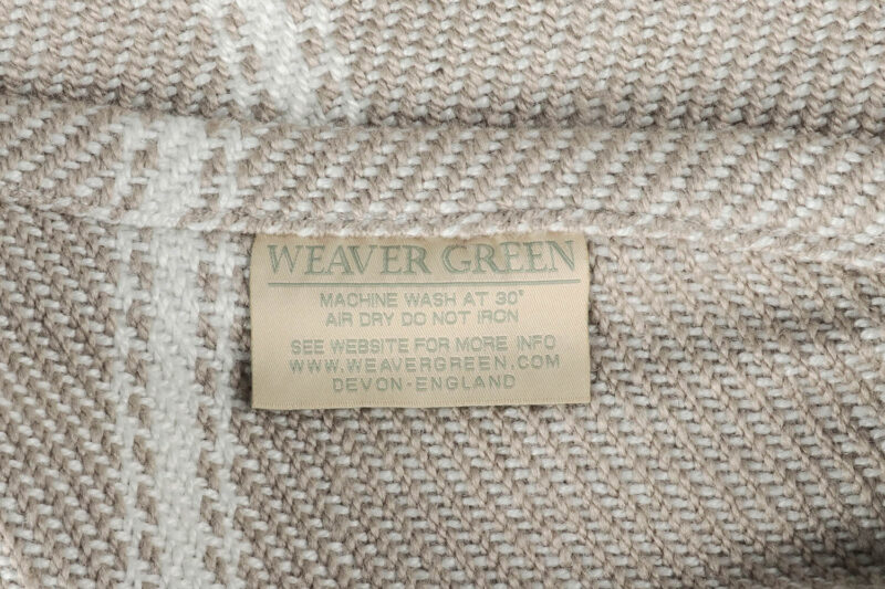 Weaver green plaid XL-Recycled-Strepen Oxford stripes-Beige wit-wollen-dekentje