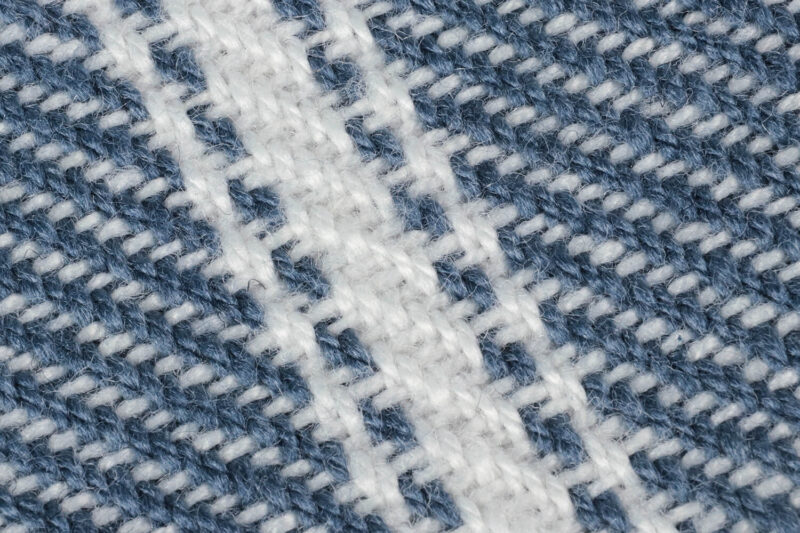Weaver green plaid XL-Recycled-Strepen Oxford stripes-Donkerblauw wit-wollen-dekentje