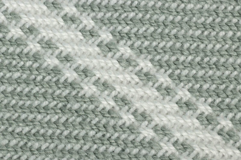 Weaver green plaid XL-Recycled-Strepen Oxford stripes-Grijsgroen wit-wollen-dekentje