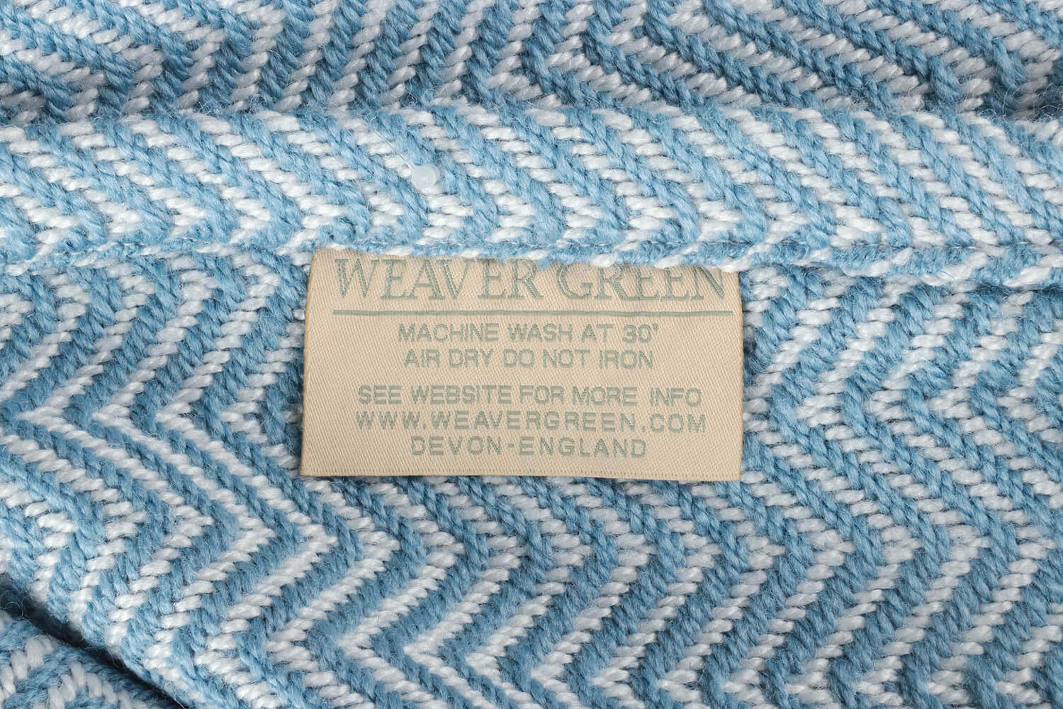 Weaver green plaid XL-Recycled-Visgraat-Lichtblauw wit 1-wollen-dekentje