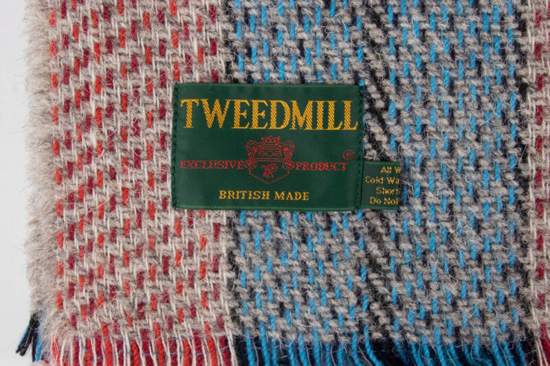 Tweedmill plaid LARGE Recycled wol-Blokken SUSSEX-wollen-dekentje