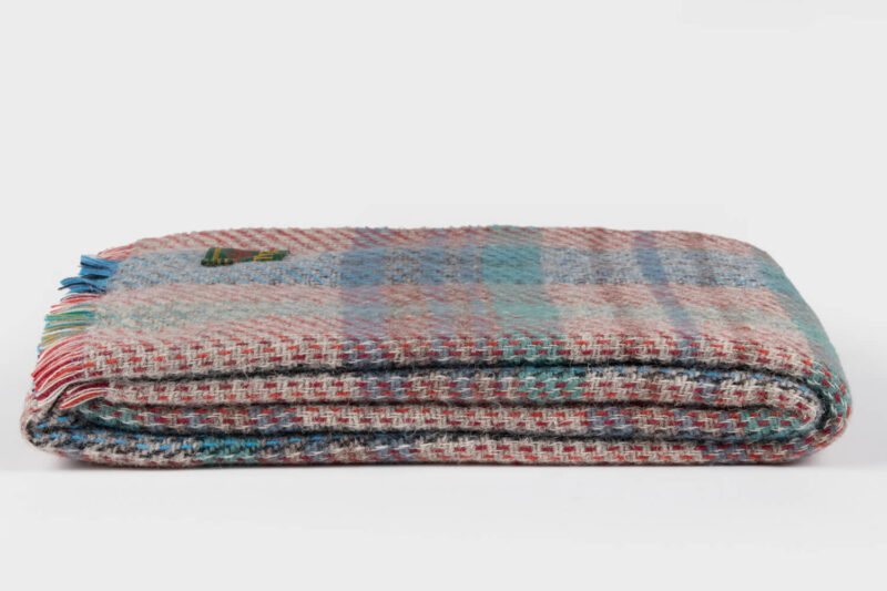 Tweedmill plaid LARGE Recycled wol-Blokken SUSSEX-wollen-dekentje