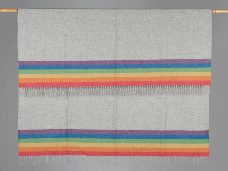 McNutt plaid - effen - Regenboog grijs-wollen