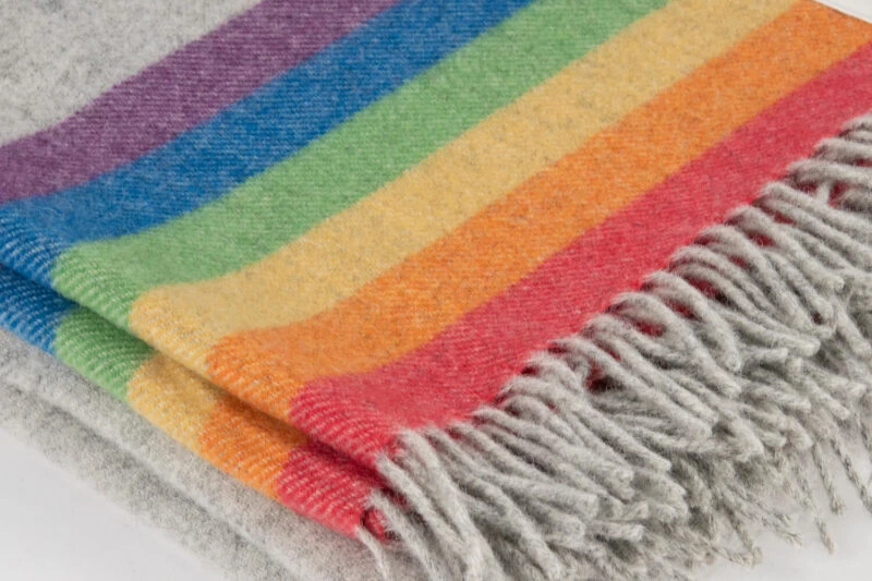 McNutt plaid - effen - Regenboog grijs-wollen