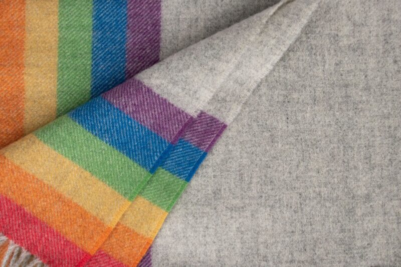 McNutt plaid - effen - Regenboog grijs-wollen