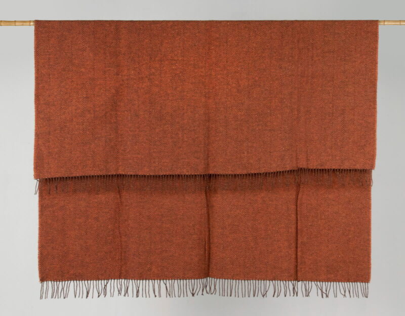 McNutt plaid - effen - Spicy orange-oranje-wollen-dekentje-a