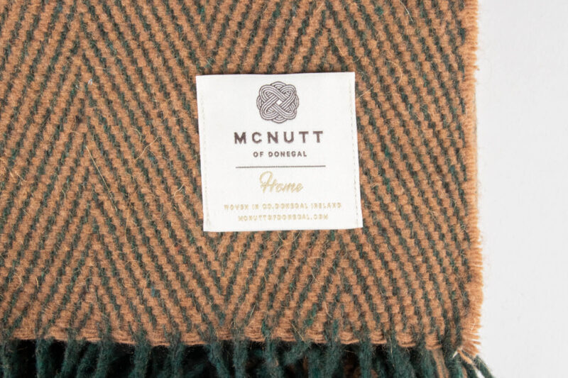 McNutt plaid - visgraat - Zand-Groen-wollen