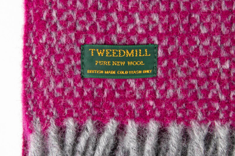 Tweedmill plaid-Gemeleerd-Paars-Grijs-wollen-dekentje