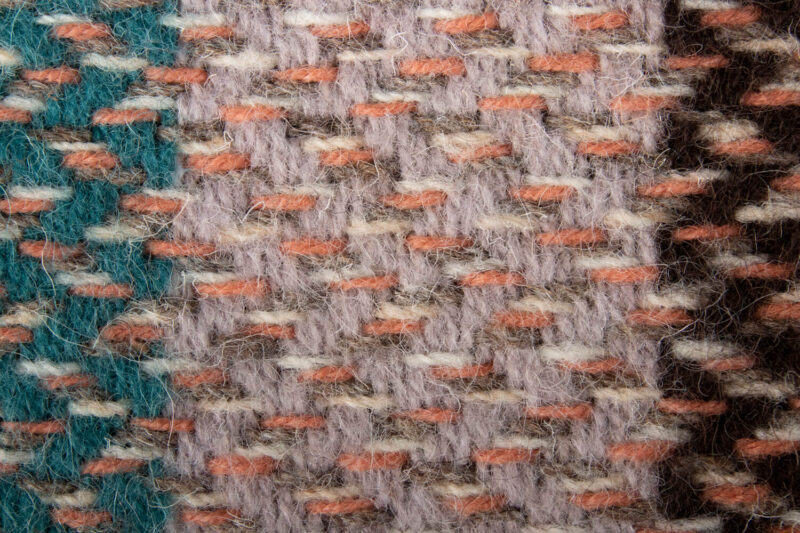 Tweedmill plaid XL-Recycled wol-Strepen-Groen bruin-wollen-dekentje-a