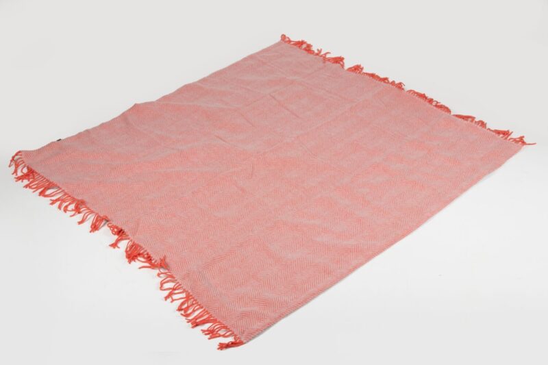 Tweedmill-Picknickkleed wol-Visgraat Flamingo-Roze wit-waterdicht-a