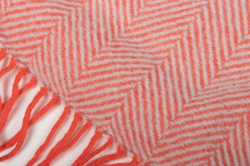 Tweedmill-Picknickkleed wol-Visgraat Flamingo-Roze wit-waterdicht-a