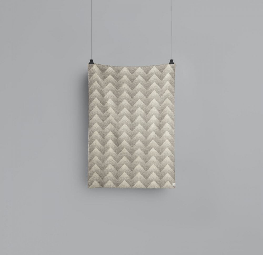 Røros -Wollen Plaid - Natuurgrijs
