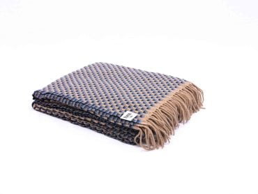 Røros "Isak" - Wollen Plaid - Grijsbruin / Donkerblauw-1