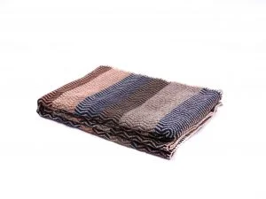 Røros "Fri" - Wollen Plaid - Blauw Beige Bruin-1