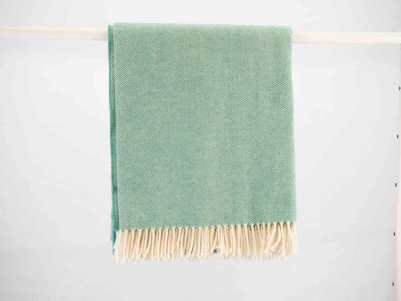 McNutt Merino deken Visgraat Mintgroen-2