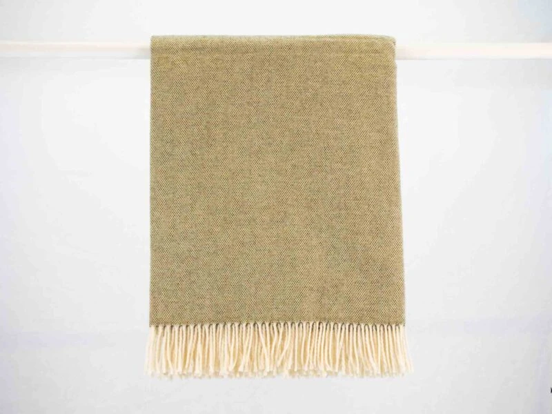 McNutt Merino deken Visgraat Groen gevlekt-2