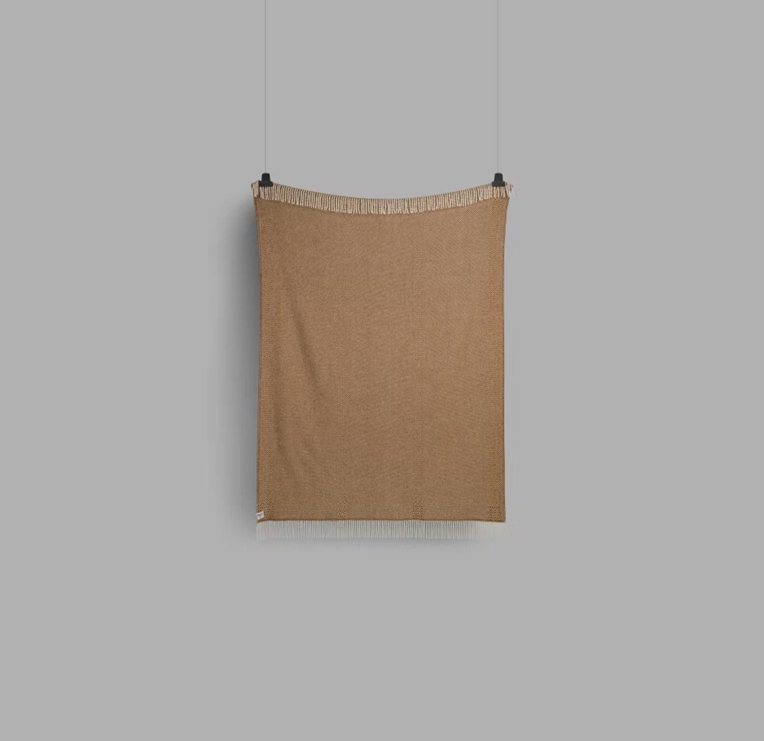 Røros "Kattefot" - Wollen Plaid - Oker/Beige