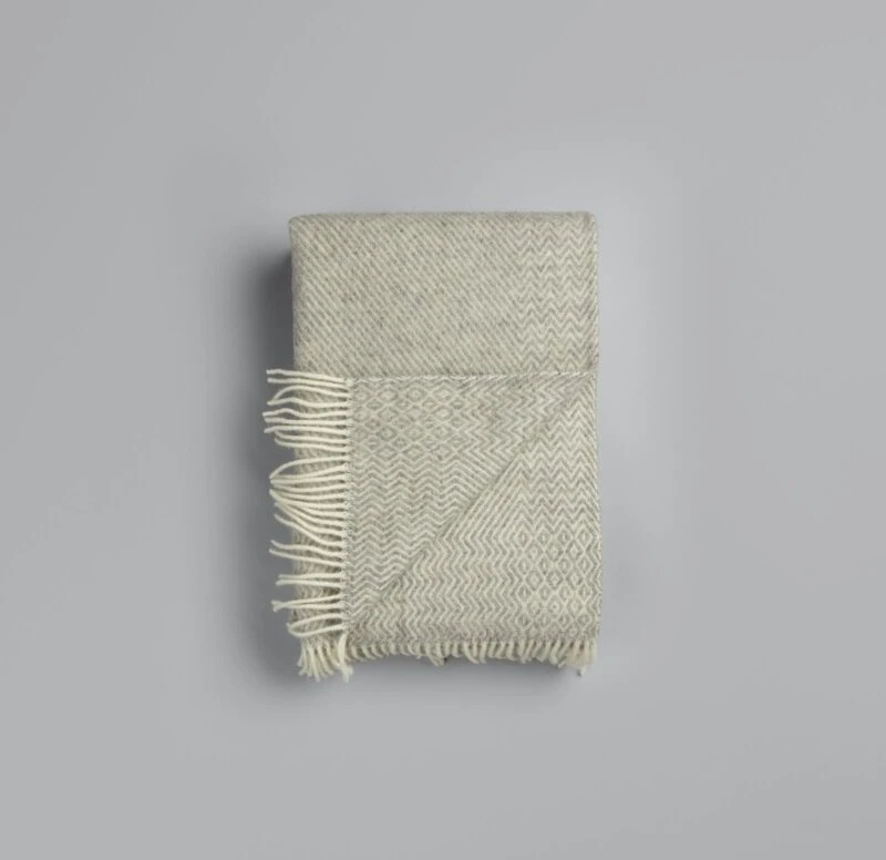 Røros -Wollen Plaid - Lichtgrijs