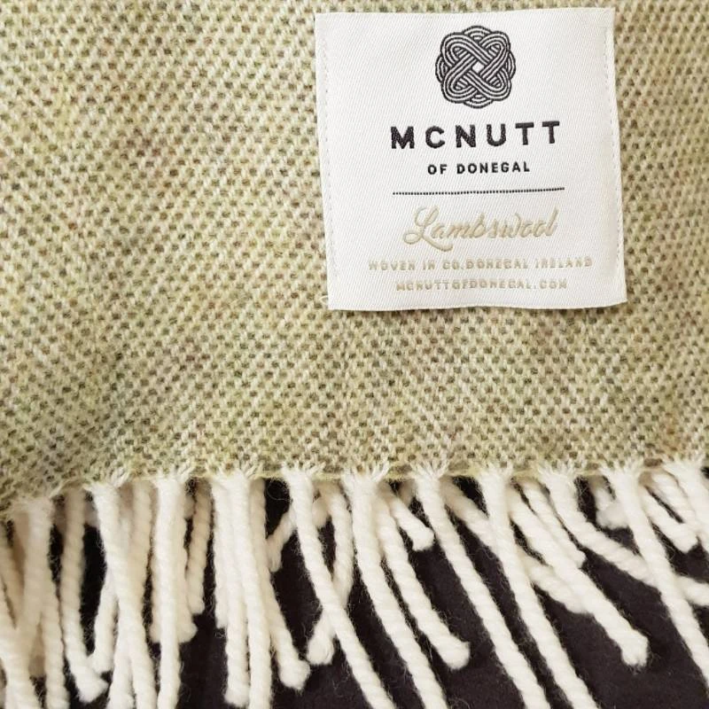 mcnutt lamswollen plaid visgraat mosgroen