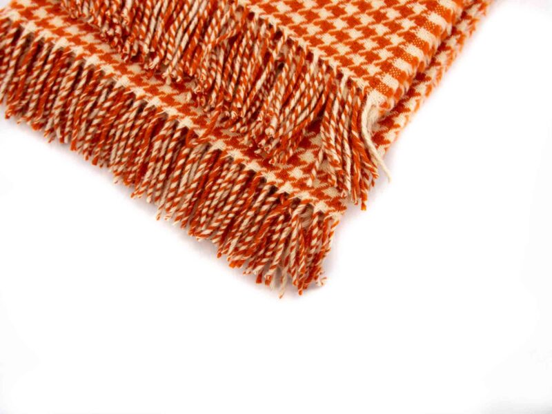 Tweedmill - Wollen Plaid - Pied de Poule - Pompoen Oranje-2