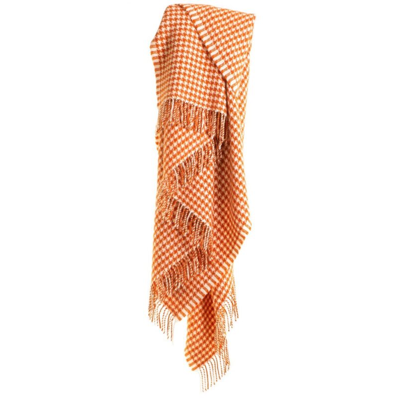 Tweedmill - Wollen Plaid - Hanenvoet - Pompoen Oranje_Hang