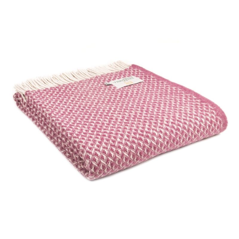 Tweedmill - Wollen Plaid - Moerbei Roze Diamant