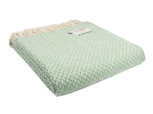 Tweedmill - Wollen Plaid - Zeegroen Diamant