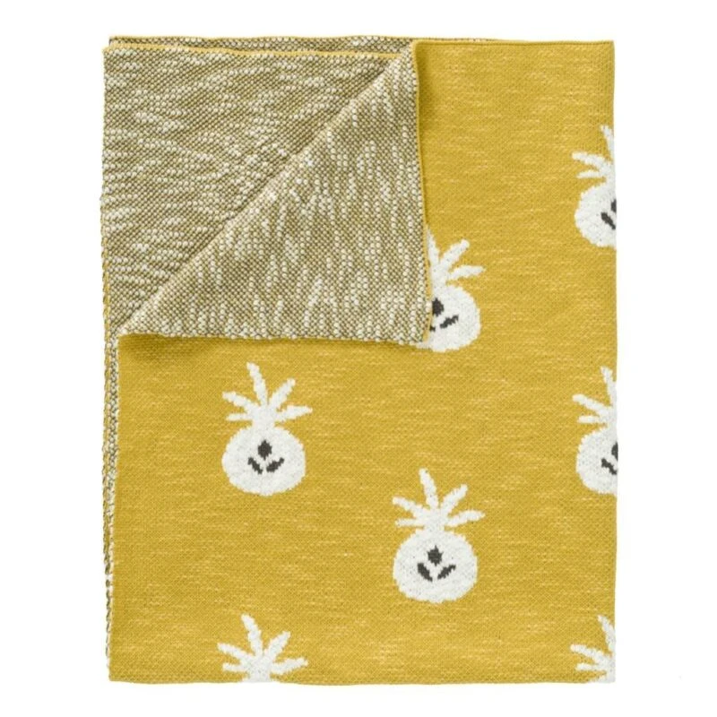 Fresk - Gebreide Deken - Pineapple Mustard - Geel/Wit - Afbeelding 3