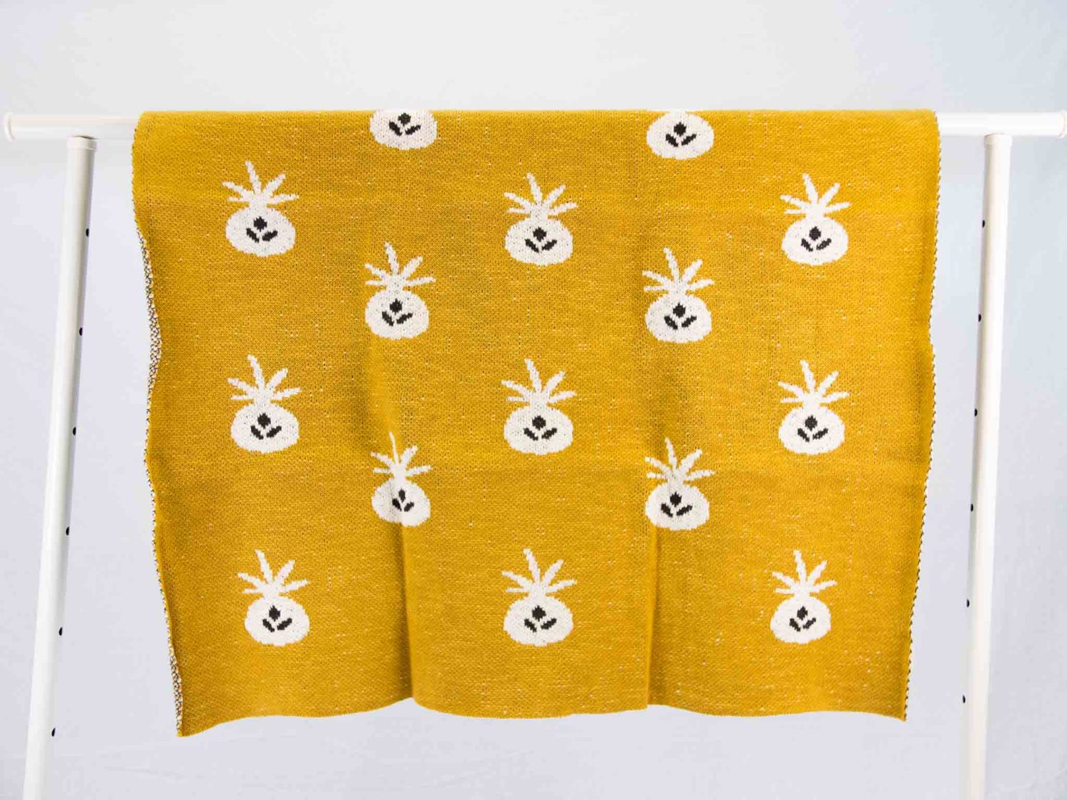 Fresk - Gebreide Deken - Pineapple Mustard - Geel/Wit