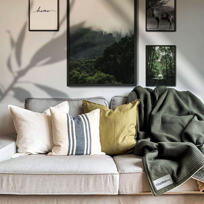 Knuffeldeken - Bosgroen & Zandwit - 145x210 cm - Afbeelding 6