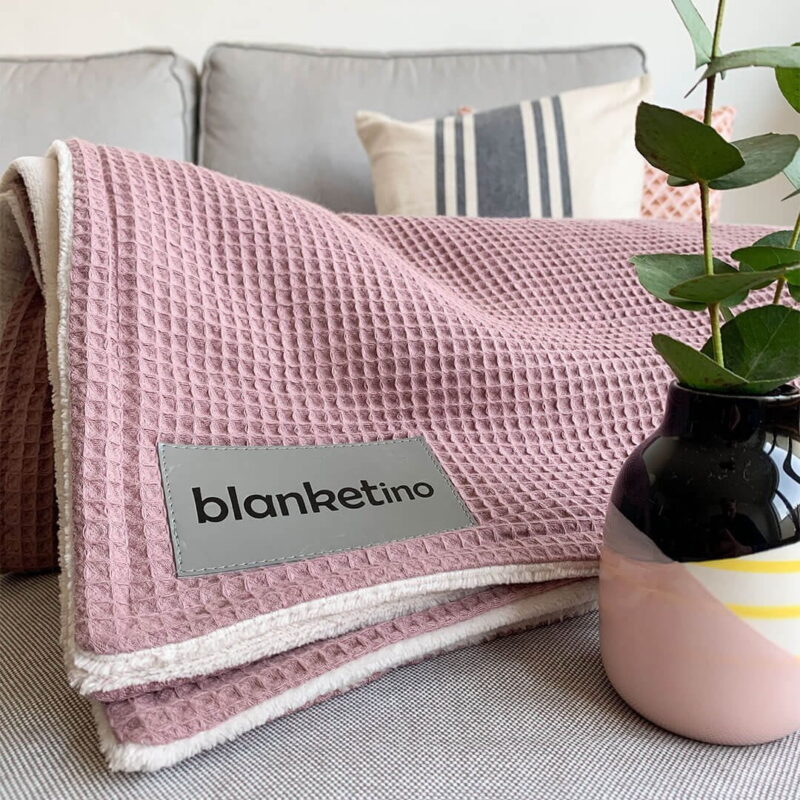 Knuffeldeken - Oud Roze & Zandwit - 145x210 cm - Afbeelding 5
