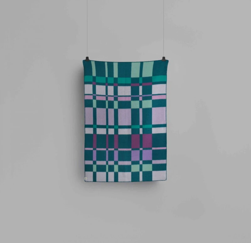 RØROS “CITY” – WOLLEN PLAID – AQUA