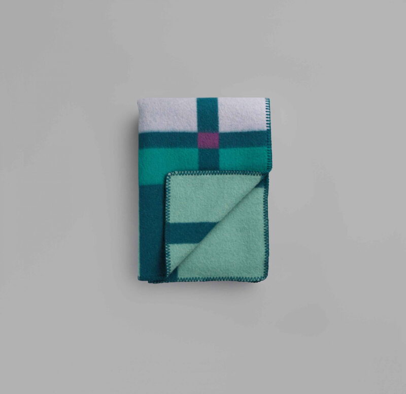 RØROS “CITY” – WOLLEN PLAID – AQUA