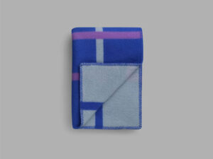 Røros "Knut" - Wollen Plaid - Cobolt Blue