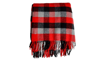 Tweedmill - Wollen plaid - Geblokt - Rood, Zwart & Grijs