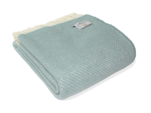 Tweedmill - Wollen Plaid - Gemêleerd - Lichtblauw