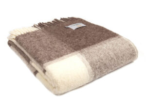 Tweedmill - Wollen plaid - Geblokt - Bruin