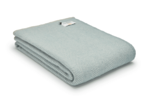 Tweedmill - Wollen Plaid - Visgraat - Lichtblauw