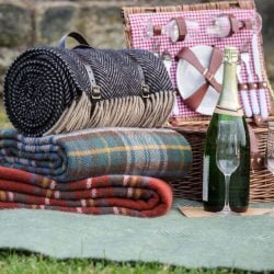 Tweedmill - Picknickkleed - Waterdicht - Visgraat - Zwart & Bruin