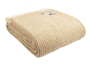 Tweedmill - Wollen plaid - Wafelpatroon - Beige