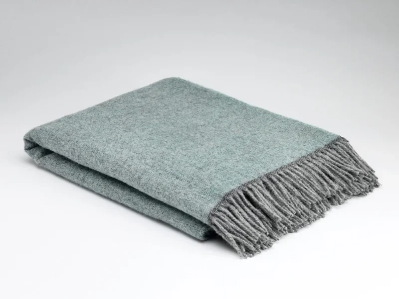 McNutt - Cashmere & Merino Lamswollen Plaid - Effen - Aqua