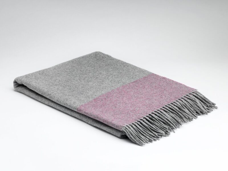 McNutt - Cashmere & Merino Lamswollen Plaid - Gemêleerd - Grijs/Roze