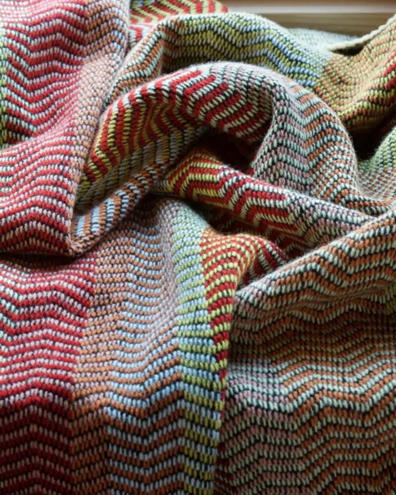 Røros “Fri” – Wollen Plaid – Geel Groen Rood