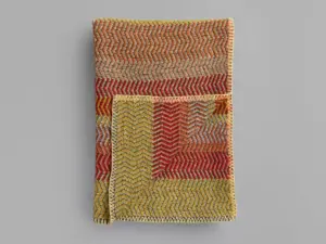 Røros “Fri” – Wollen Plaid – Geel Groen Rood