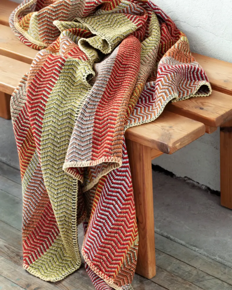 Røros “Fri” – Wollen Plaid – Geel Groen Rood