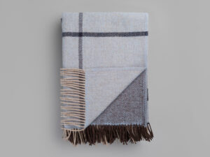 Røros “Filos” – Wollen Plaid – Blauw