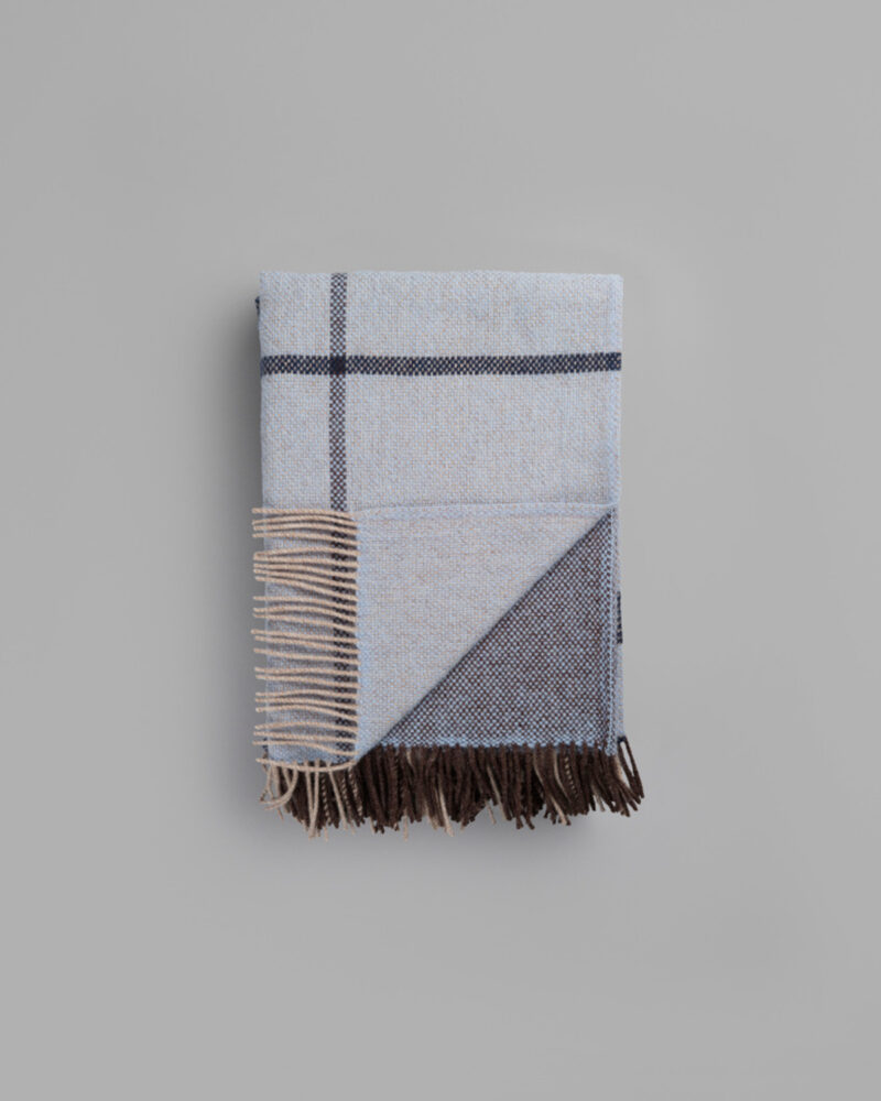 Røros “Filos” – Wollen Plaid – Blauw