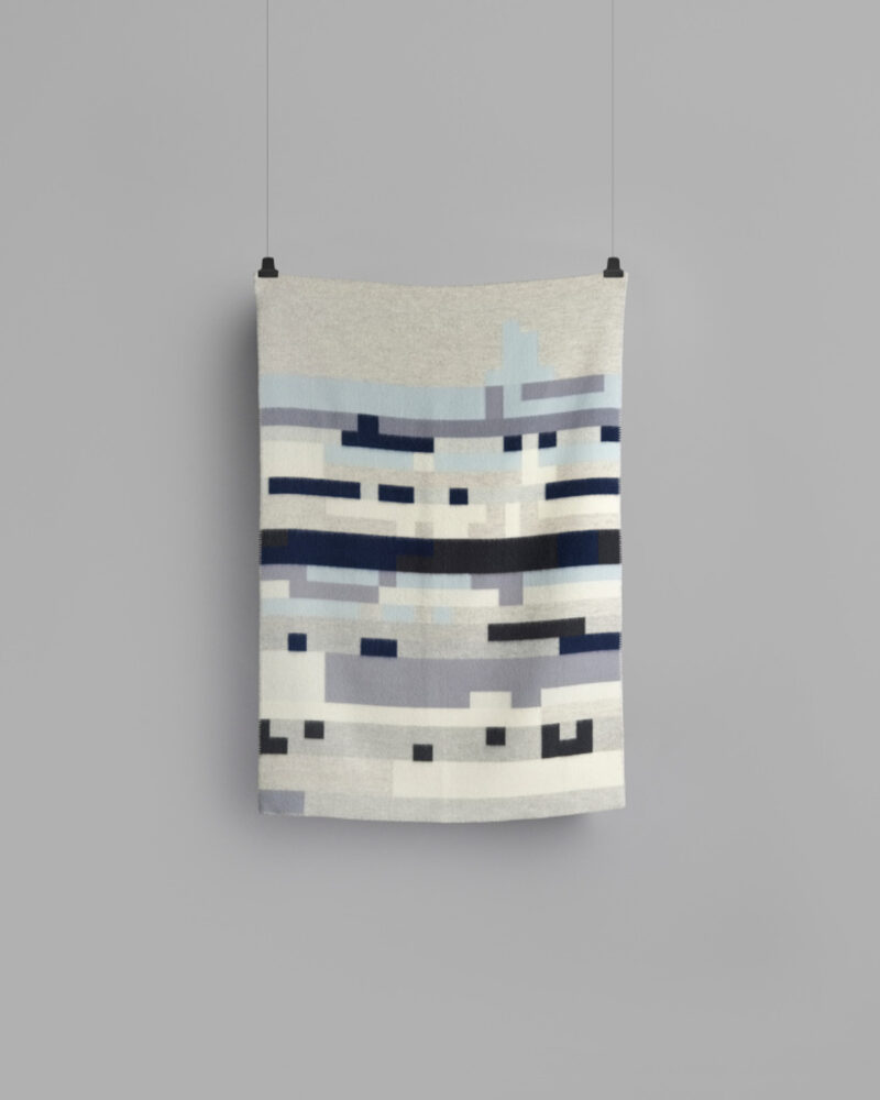 Røros “Bergstaden” – Wollen Plaid – Grijs Blauw