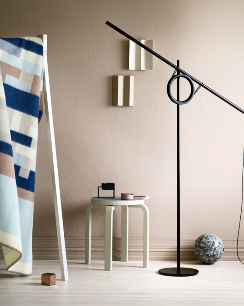 Røros “Bergstaden” – Wollen Plaid – Beige Blauw