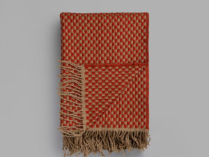 Røros “Isak” – Wollen Plaid – Rood/Bruin